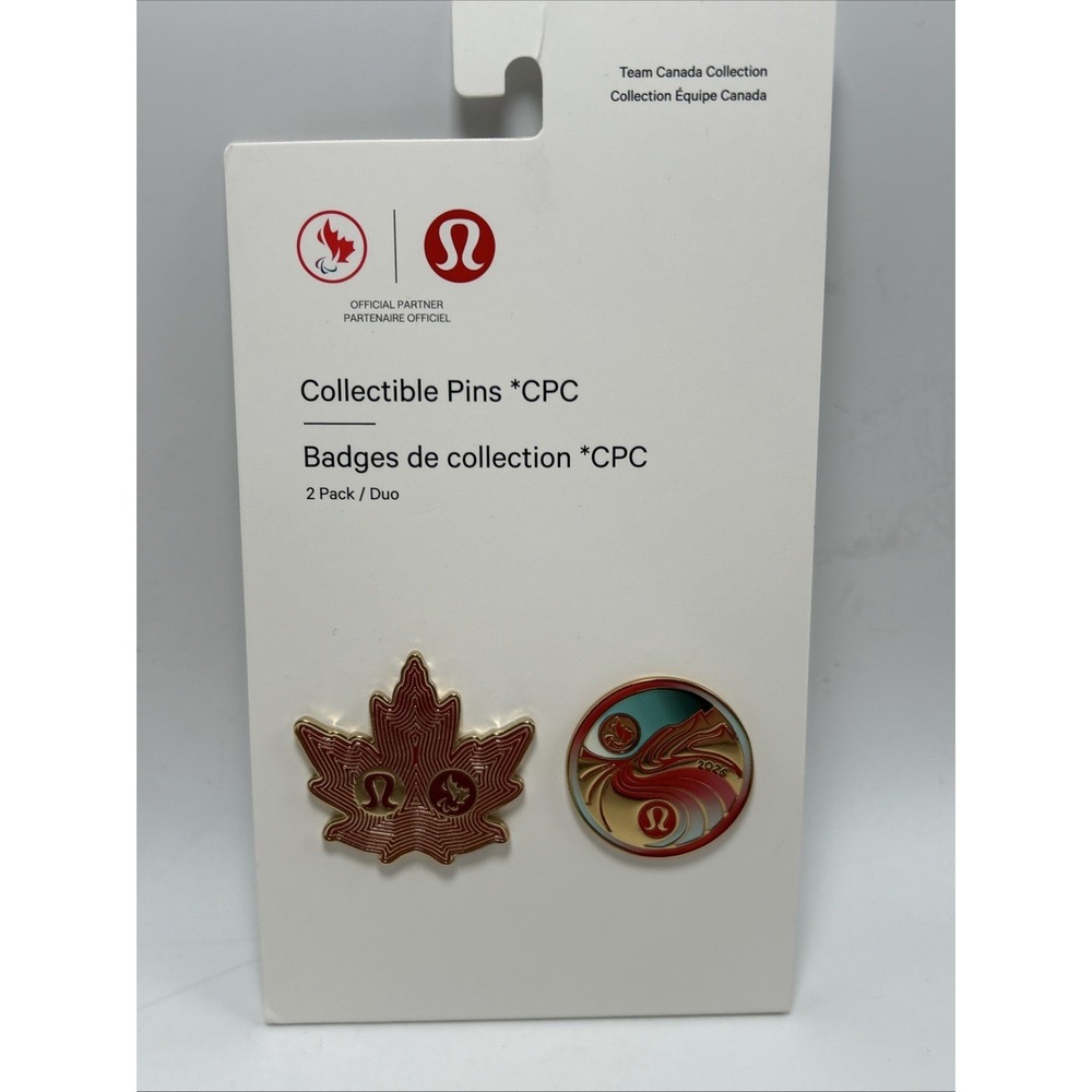 Milano Cortina 2026 Lululemon Team Canada Collectible Olympic Pins *CPC 2 Pack